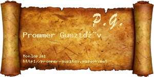 Prommer Gusztáv névjegykártya